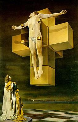 Salvador Dalí, Crucifixion (Corpus Hypercubus) (1954). Fair-use educational reproduction.