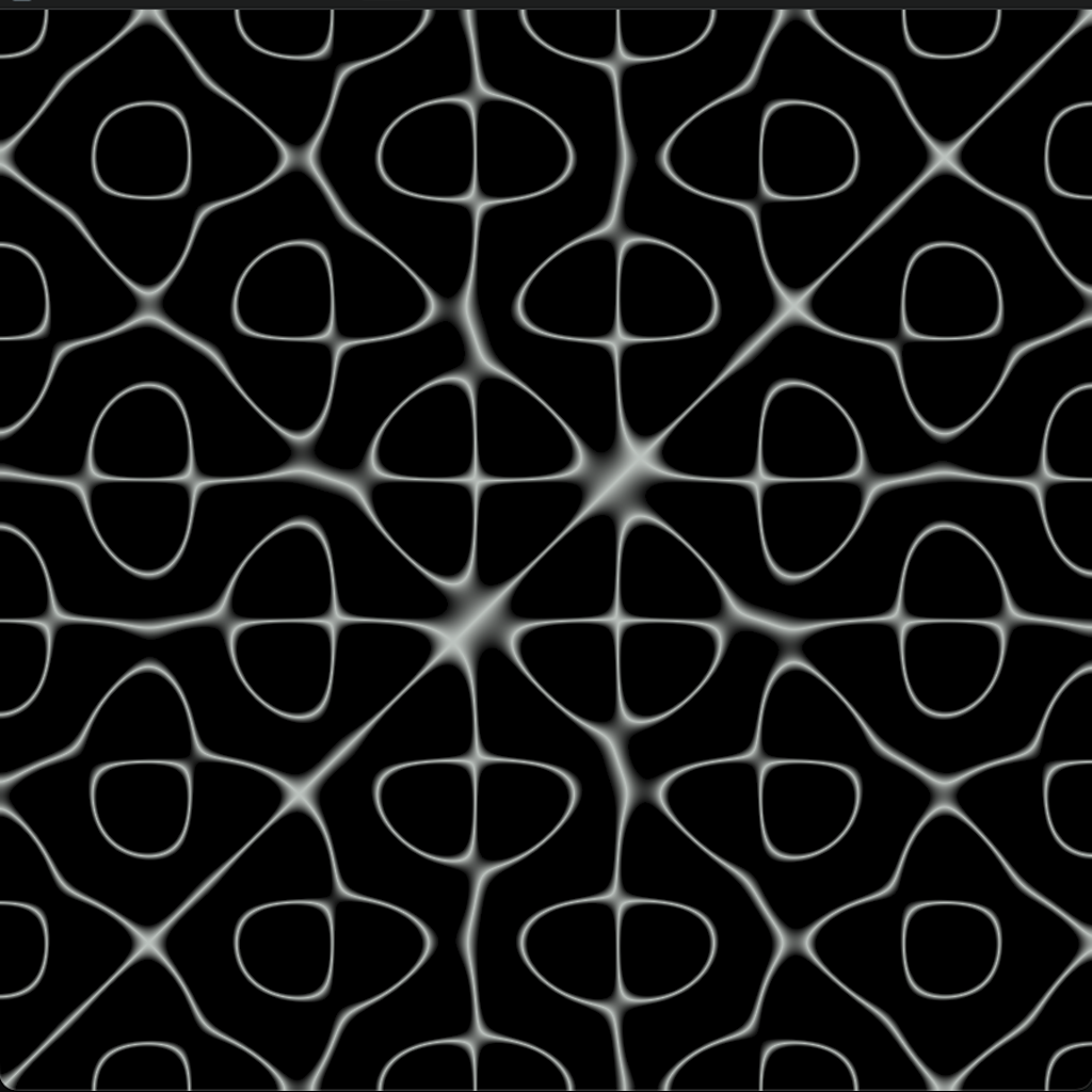 Drone Meditations app icon — a Chladni standing-wave pattern at 266.67 Hz